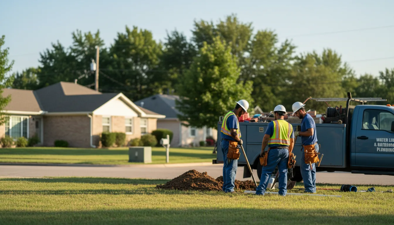 Residential water line and bathroom plumbing service in Mansfield, OH